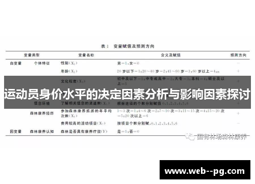 运动员身价水平的决定因素分析与影响因素探讨 运动员身价水平的决定因素分析与影响因素探讨